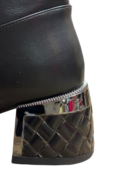 Women's embellished heel tall dress boots: F7002-coco