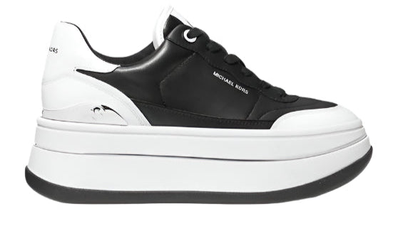 Michael Kors Hayes Lace Up  Leather Trainer: Blk/wht