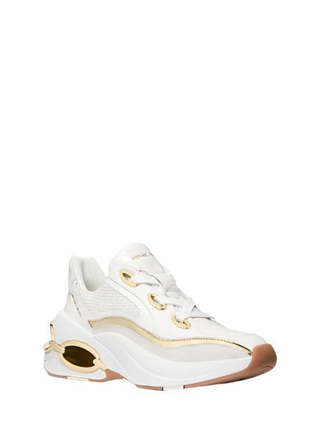 Michael Kors Toni Mixed-Media Trainer Sneakers: P.gld