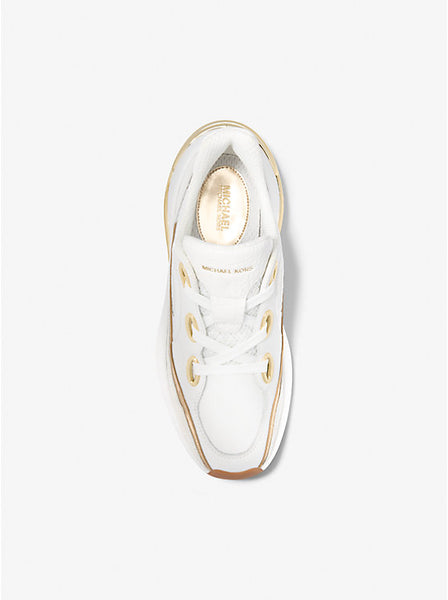 Michael Kors Toni Mixed-Media Trainer Sneakers: P.gld
