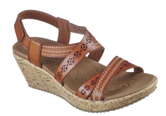 Skechers women's Beverlee Wedge Strappy Sandal - Delicate Glow: lug