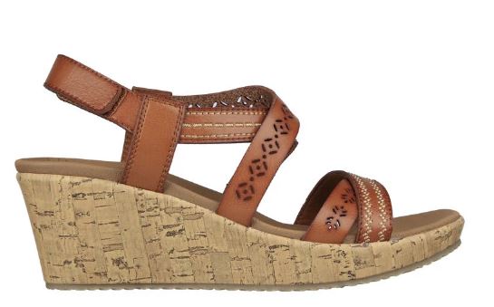 Skechers women's Beverlee Wedge Strappy Sandal - Delicate Glow: lug