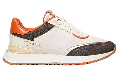 Michael Kors Nova Mixed media Trainer : Orange punch