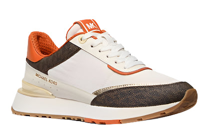 Michael Kors Nova Mixed media Trainer : Orange punch