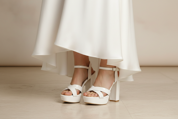 Women's Platform-02 Block Heel Sandals :WHT