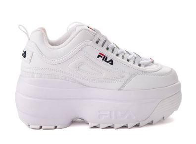 Fila Women's Disruptor Wedge Athletic Shoe : White/Navy/Red