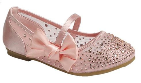 Girls Flat mesh Bow Gloria Dress shoes : Pink