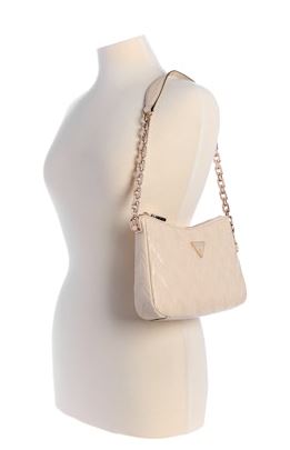 Guess Adelard  Shoulder Chain Handbag: Stone/Beige