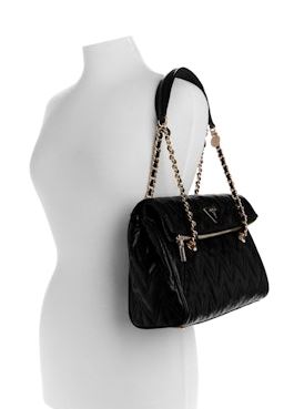 Guess Eda 3 Compartment Shoulder Handbag: Blk