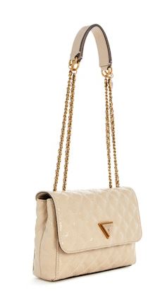 Guess GIULLY 2 COMP CONVERTIBLE FLAP Handbag: Alm/Beige