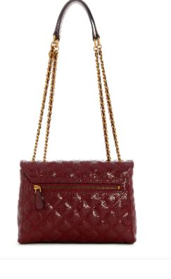 Guess GIULLY 2 COMP CONVERTIBLE FLAP Handbag: BURG