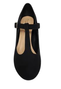 Women's T-strap Block heel Dress Shoes: BLk