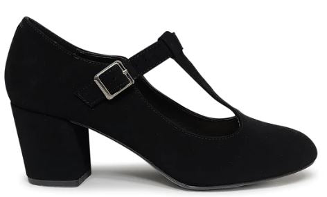 Women's T-strap Block heel Dress Shoes: BLk
