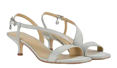 Michael Kors Jaida Kitten Heel Sandal : silver