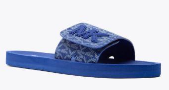 Michael Kors MK Velcro Slide Sandals: Navy