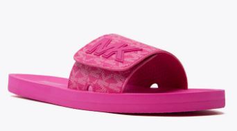 Michael Kors MK Velcro Slide Sandals:PINK