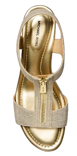 Michael Kors Berkley Mid Wedge Sandal: Gld