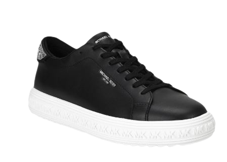 Michael Kors Grove Lace Up 43h3GVS Rhinestone Sneakers: blk