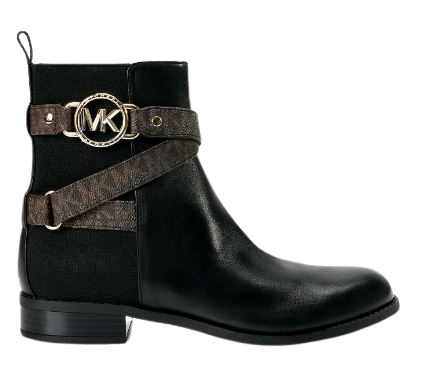 Michael Kors Leather Ankle Rory Bootie: BLK/BRW