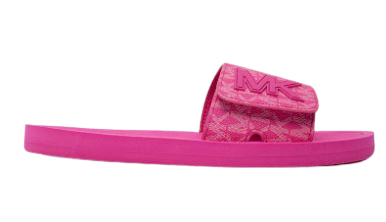 Mk logo chain mesh top slide