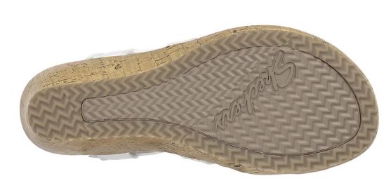 Skechers women's Beverlee Wedge Strappy Sandal - Delicate Glow: WHT
