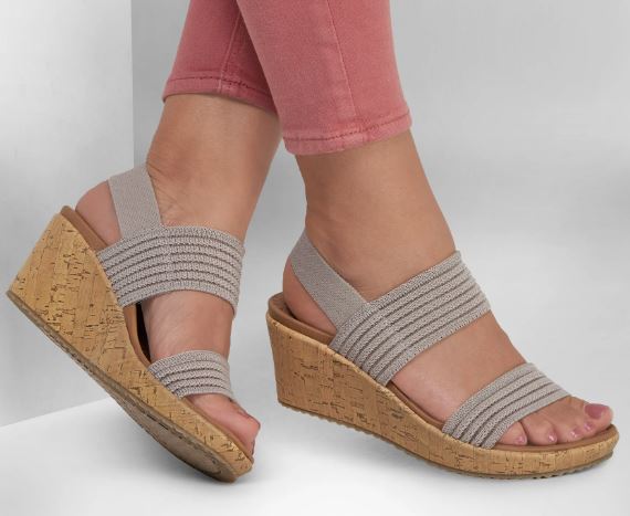 Skechers Women's Beverlee Sheer Luck Wedge Sandals: TPE