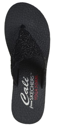 Skechers Women Thong Wedge Padma - Flower Glitz Sandal: BBK