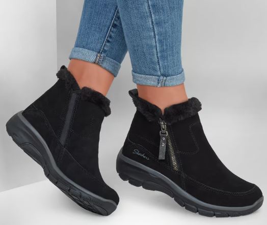 Skechers Women's Easy Going Cool Zip Bootie: BLK