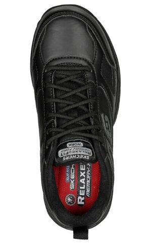 Skechers Men's Work laced Wide width Slip Resistant Shoes: BLK