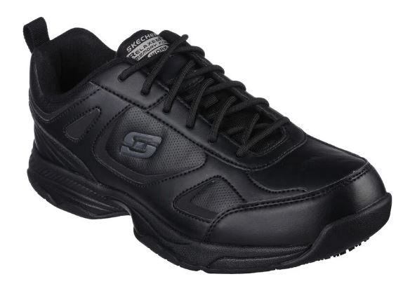 Skechers Men's Work laced Wide width Slip Resistant Shoes: BLK