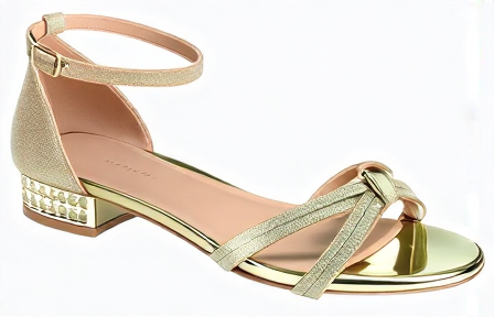 Women's Low Heel Dress-28 Sandals : champ/gld