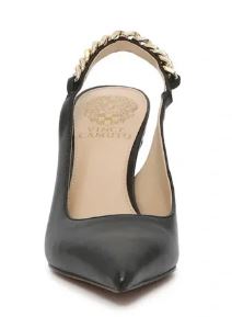Vince Camuto Leather Chained Sling Back Pumps: blk