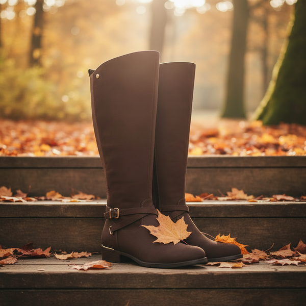 Women's Lady Comfort Riding Boots : brw nub