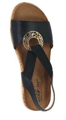 Women's Lady Comfort low wedge Mabel Sandals: Blk