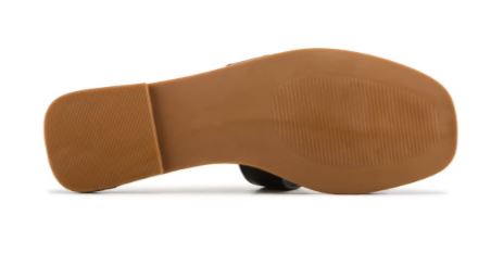 Taxi Flat leather Slip on slide: blk