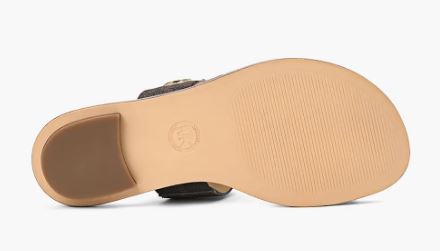Michael Kors Women Vera Flat thong Leather Sandals: BRW multi
