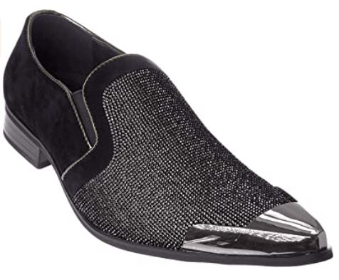 Mens Rhinestone Dress Shoes _Blk