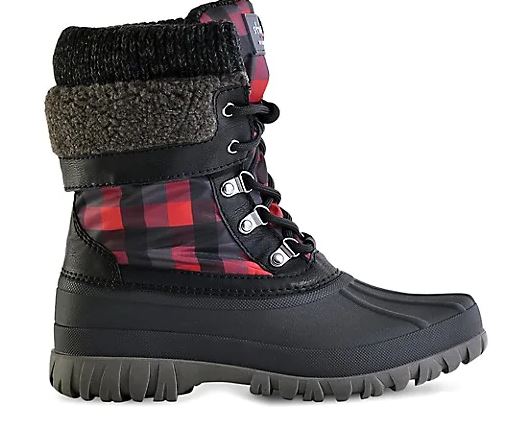 Storm BY Cougar Women's Creek Winter Boots : Red Maple Plaid