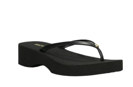 Black wedge flip flops discount