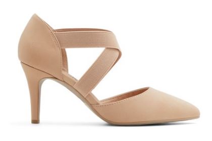Women's Strappy Mid Heel Dress Shoes : Taupe Nude
